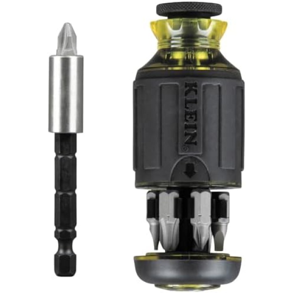 Klein Tools 32308 Multi-bit Stubby Screwdriver, Impact Rated 8-in-1 Adjustable